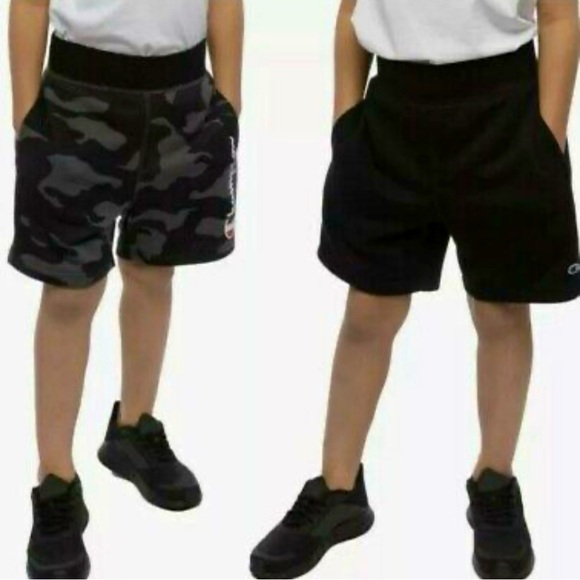 🔴 $5 Sale Lot 2 Champion Drawstring Shorts Camo & Black - Picture 1 of 11
